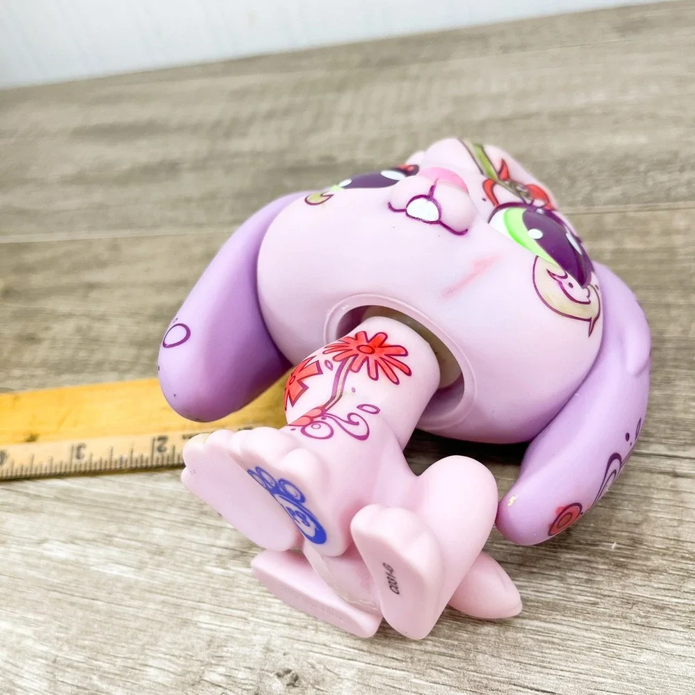 Littlest Pet Shop Deco Pet Bunny Rabbit Pink Floral Large Figure 2008 Hasbro